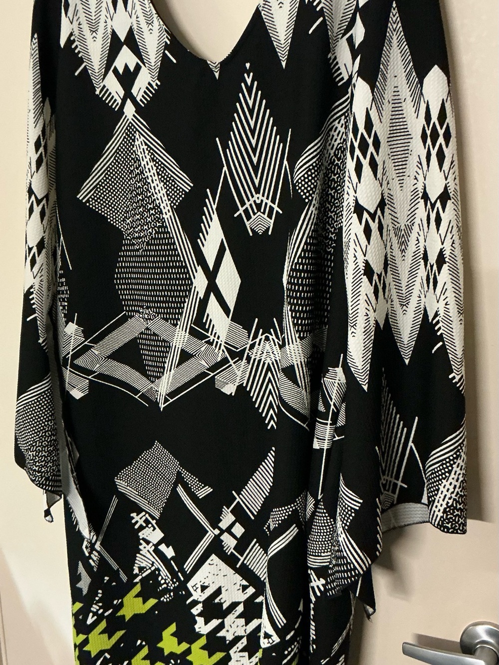 Ashley Stewart Black and White Graphic Print Dress
